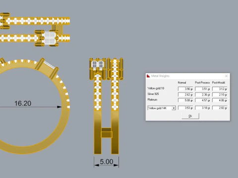 Elegant Ring Printable Model Jewelry Gold Luxury 3D Print Model