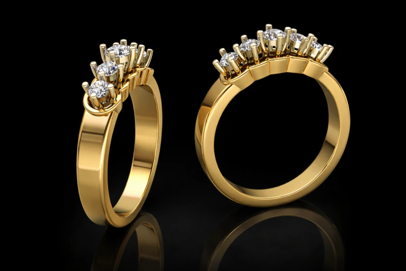 Zarif Yüzük Yazdırılabilir Model Takı Altın Lüks 3D Baskı Modeli .c4d .max .obj .3ds .fbx .stl .blend