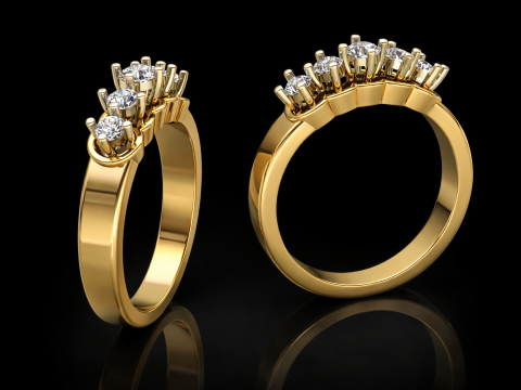 Elegant Ring Printable Model Jewelry Gold Luxury 3D Print Model