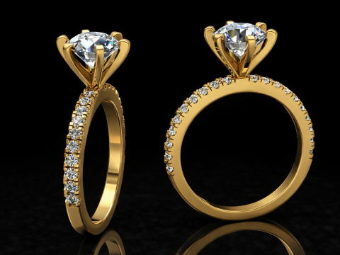 Elegant Ring Printable Model Jewelry Gold Luxury 3D Print Model