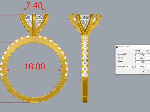 Elegant Ring Printable Model Jewelry Gold Luxury 3D Print Model