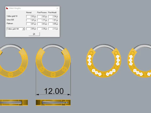 Brand Earrings Printable Model Jewelry Gold Luxury 3D Print Model