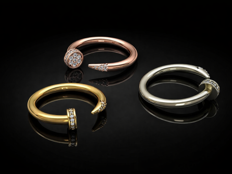 Brand Ring Printable Model Jewelry Gold Luxury 3D Print Model