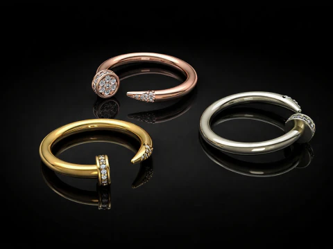 ブランド リング 印刷可能モデル ジュエリー ゴールド 高級 3Dプリントモデル