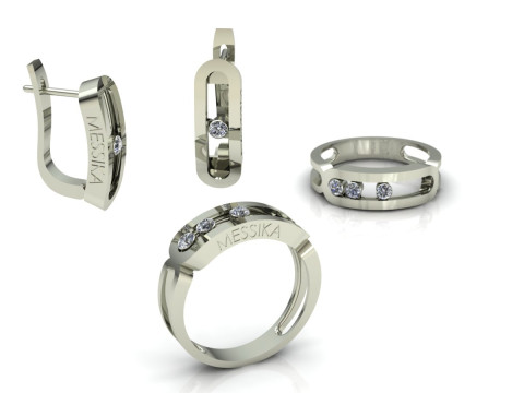 Messika Set Printable Model Jewelry Gold Luxury 3D Print Model