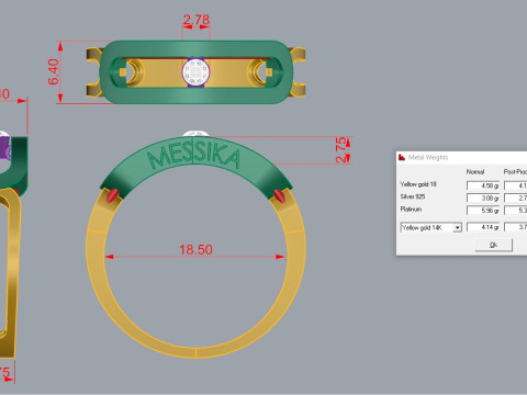 Messika Set Printable Model Jewelry Gold Luxury 3D Print Model