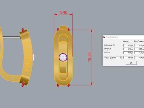 Messika Set Printable Model Jewelry Gold Luxury 3D Print Model