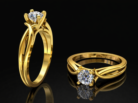 Elegant Ring Printable Model Jewelry Gold Luxury 3D Print Model