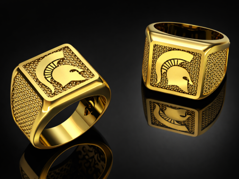 Sparta Ring Printable Model Jewelry Gold Luxury 3D Print Model