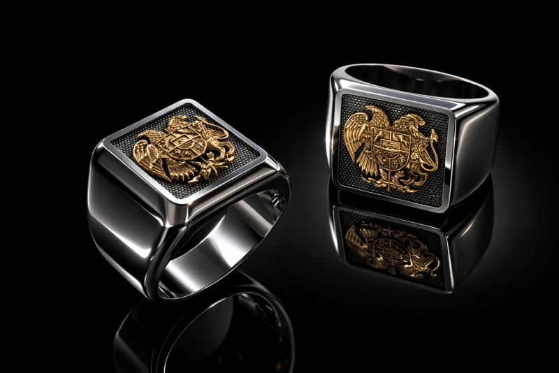 Armenian coat of arms Ring Printable Jewelry Gold 3D Print Model .c4d .max .obj .3ds .fbx .stl .blend