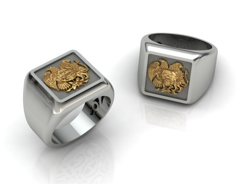 Armenian coat of arms Ring Printable Jewelry Gold 3D Print Model