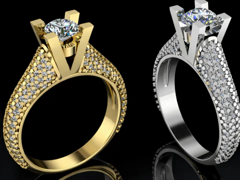 Elegant Ring Printable Model Jewelry Gold Luxury 3D Print Model