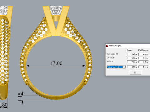 Elegant Ring Printable Model Jewelry Gold Luxury 3D Print Model