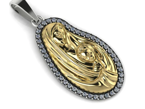 Maria Pendant Printable Model Jewelry Gold Luxury 3D Print Model