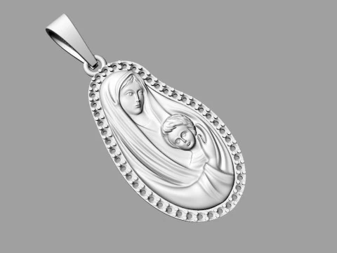 Maria Pendant Printable Model Jewelry Gold Luxury 3D Print Model