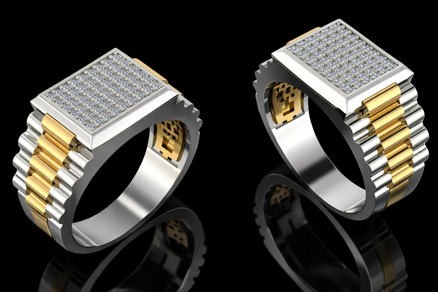 Elegant Ring For Mens Printable Model Jewelry Gold Luxury 3D Print Model .c4d .max .obj .3ds .fbx .stl .blend