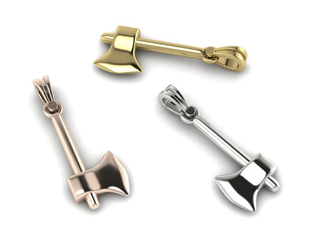 Axe Pendant Printable Model Jewelry Gold Luxury 3D Print Model