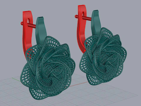Flower Earring Printable Model Jewelry Gold Luxury 3D Print Model