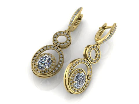 Elegant Earrings Printable Model Jewelry Gold Luxury 3D Print Model