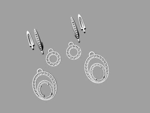 Elegant Earrings Printable Model Jewelry Gold Luxury 3D Print Model