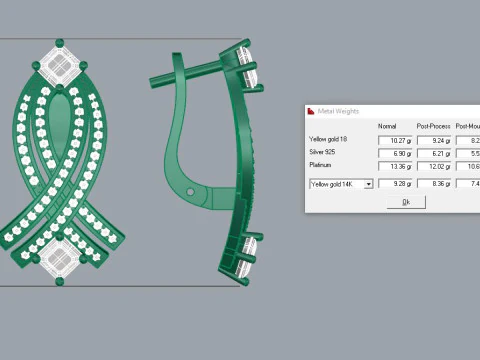 Elegant Earrings Printable Model Jewelry Gold Luxury 3D Print Model