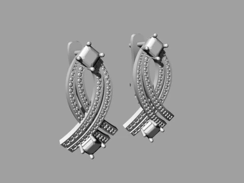 Elegant Earrings Printable Model Jewelry Gold Luxury 3D Print Model