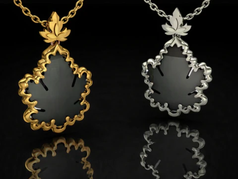 Ciondolo Petalo Modello Stampabile Gioielleria Oro Lusso Modello di stampa 3D