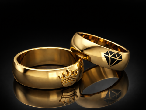 Wedding Ring Printable Model Jewelry Gold Luxury 3D Print Model