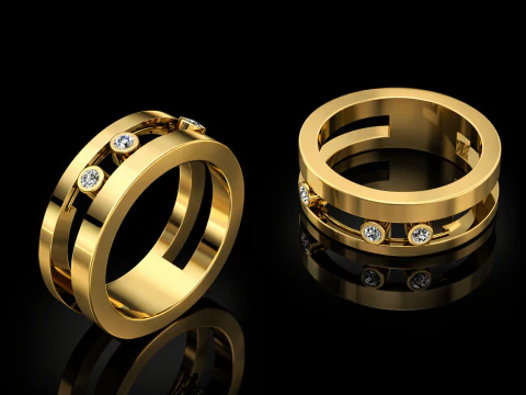 Кільце Месіка для друку Модель ювелірного золота Розкіш 3D Принт Модель