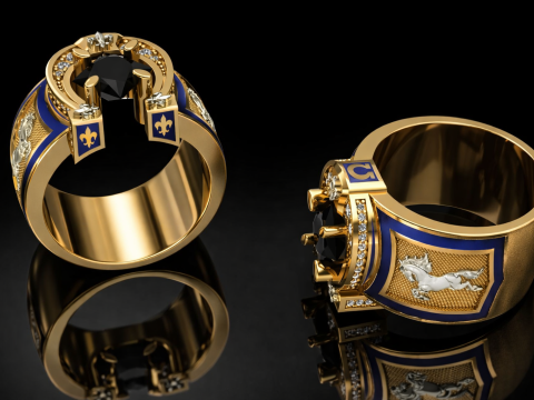 Horseshoe Ring Printable Model Jewelry Gold Luxury 3D Print Model