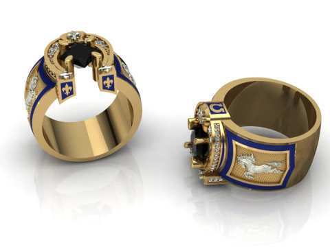 Horseshoe Ring Printable Model Jewelry Gold Luxury 3D Print Model