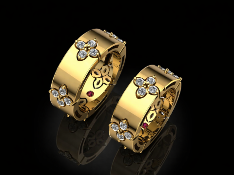 2 Sizes Bradn Ring Printable Model Jewelry Gold Luxury 3D Print Model