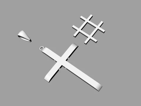 Cross Pendant Jewelry Gold Luxury 3D Print Model