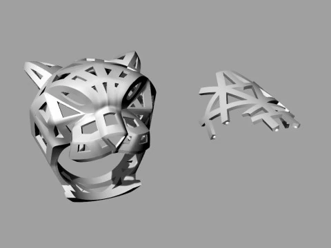 パンサー リング 印刷可能モデル ジュエリー ゴールド ラグジュアリー 3Dプリントモデル