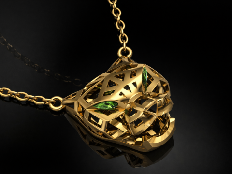 Кулон &laquo;Пантера&raquo; Модель для печати Ювелирные изделия Золото Роскошные 3D Принт Модель