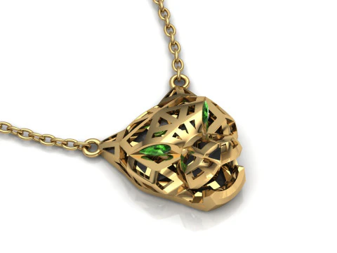 Panther Pendant Printable Model Jewelry Gold Luxury 3D Print Model