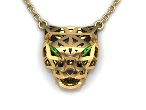 Panther Pendant Printable Model Jewelry Gold Luxury 3D Print Model