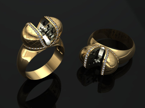 Crown Ring Printable Model Jewelry Gold Luxury 3D Print Model