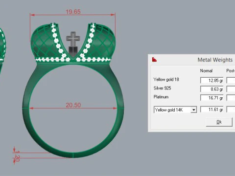 Crown Ring Printable Model Jewelry Gold Luxury 3D Print Model