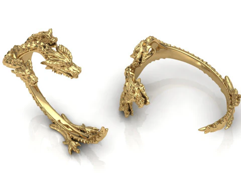 Dragon Bracelet Printable Model Jewelry Gold Luxury 3D Print Model
