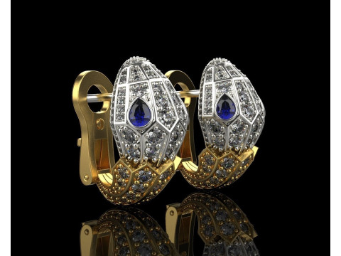 Bulgari Snake Earrings Printable Model Jewelry Gold Luxury 3D Print Model