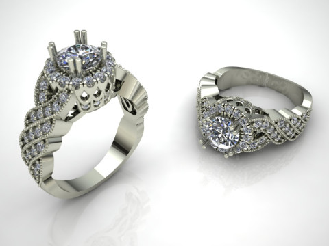 Elegant Ring Printable Model Jewelry Gold Luxury 3D Print Model