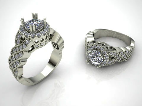 Elegant Ring Printable Model Jewelry Gold Luxury 3D Print Model