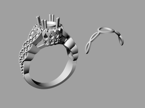 Elegant Ring Printable Model Jewelry Gold Luxury 3D Print Model