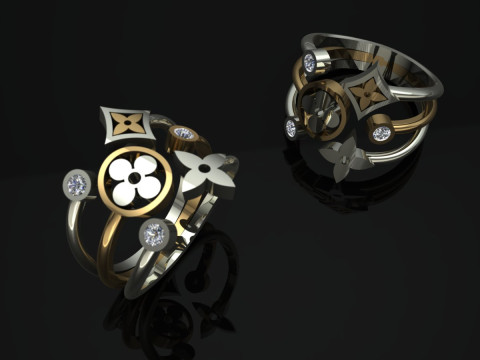 Elegant Set Printable Model Jewelry Gold Luxury 3D Print Model