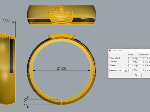 Wedding Ring Printable Model Jewelry Gold Luxury 3D Print Model