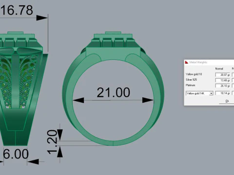 Elegant Ring For Mens Printable Model Jewelry Gold Luxury 3D Print Model