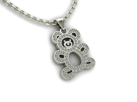 Bear Pendant Printable Model Jewelry Gold Luxury 3D Print Model