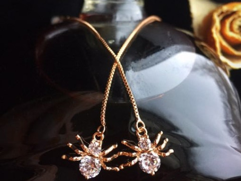 Spider Earrings Printable Model Jewelry Gold Luxury 3D Print Model