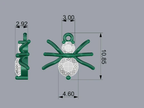Spider Earrings Printable Model Jewelry Gold Luxury 3D Print Model